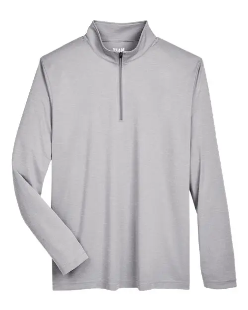 Team 365 Men's Zone Sonic Heather Performance Quarter-Zip Pullover in Athletic Heather