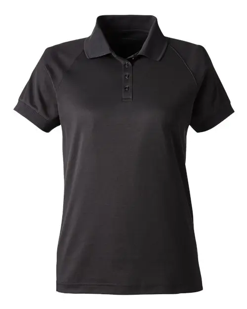 Harriton Women's Charge Snag and Soil Protect Polo in Black