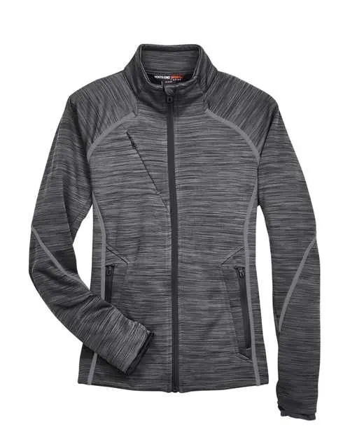 North End Women's Flux Mélange Bonded Fleece Jacket in Carbon/ Black