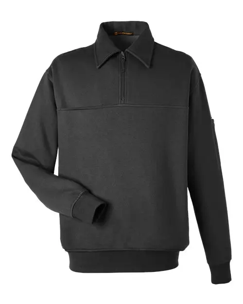 Harriton Unisex ClimaBloc Heavyweight Tactical Quarter-Zip Pullover in Black