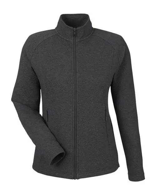 North End Women's Spirit Textured Full-Zip in Black Heather