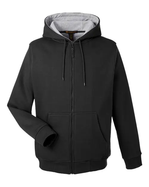 Harriton Unisex ClimaBloc Lined Heavyweight Hooded Sweatshirt in Black