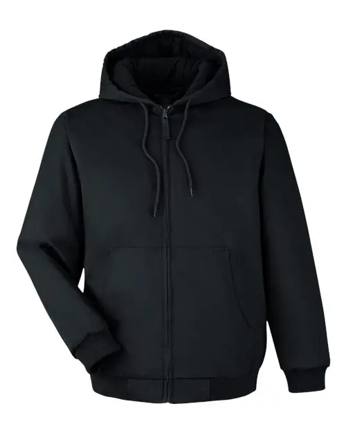 Harriton Unisex ClimaBloc Heavyweight Hooded Full-Zip Jacket in Black