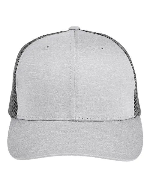 Team 365 Youth Zone Peformance Trucker Cap by Yupoong in Athletic Heather/ Sport Graphite