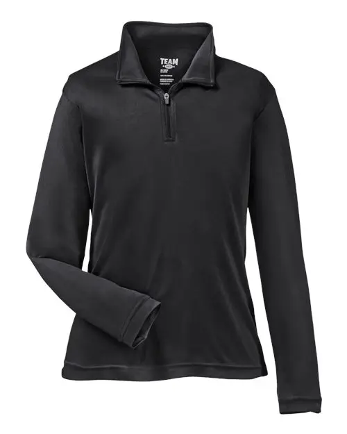 Team 365 Youth Zone Performance Quarter-Zip Pullover in Black