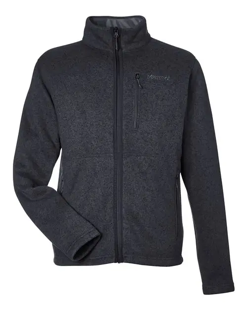 Marmot Men's Drop Line Fleece Jacket in Black Heather