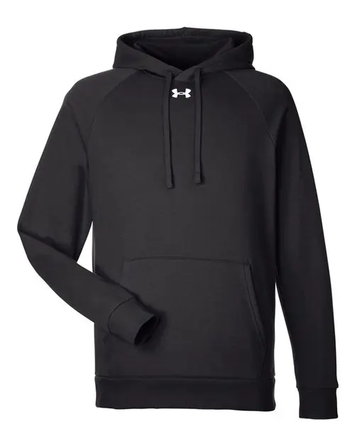 Under Armour Men's Rival Fleece Hooded Sweatshirt in Midnight Navy/ White