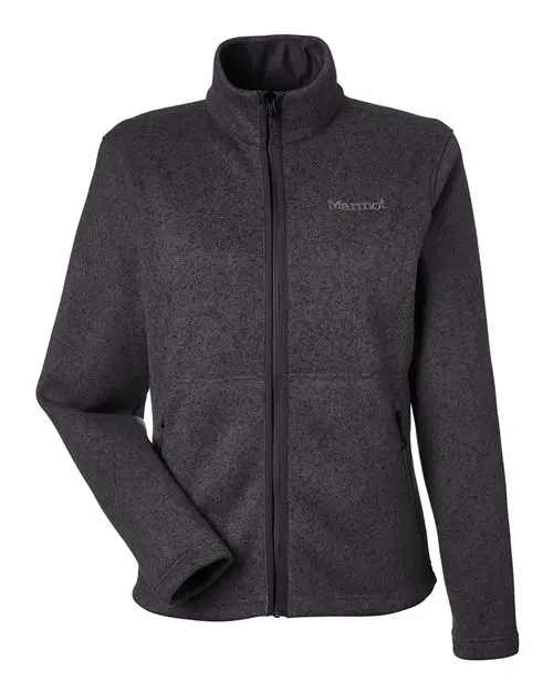 Marmot Women's Drop Line Fleece Jacket in Black Heather