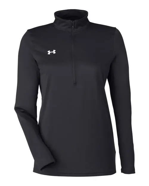 Under Armour Women's Team Tech Half-Zip Pullover in Black/ White