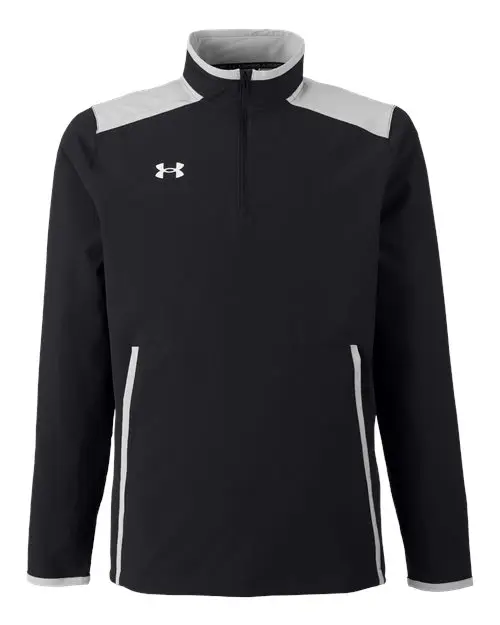 Under Armour Men's Motivate 3.0 Quarter-Zip Pullover in Black/ Mod Grey/ White