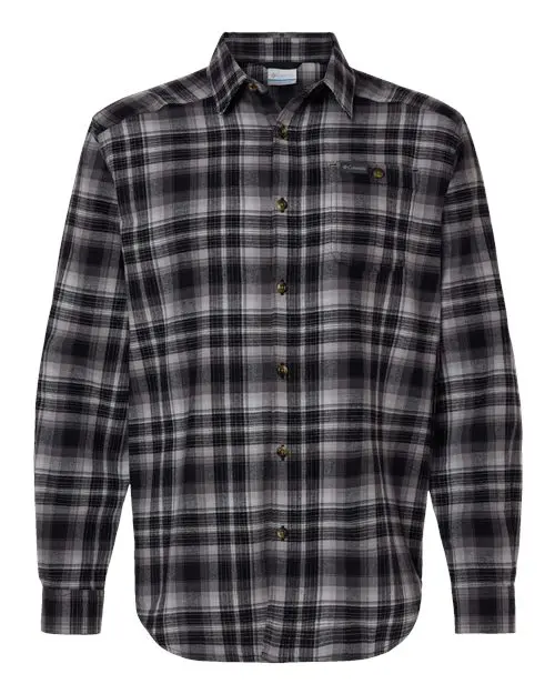 Columbia Men's Cornell Woods Flannel Shirt in Black Backland Tartan