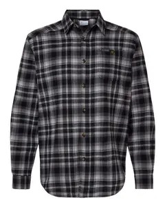 Columbia Men's Cornell Woods Flannel Shirt in Black Backland Tartan