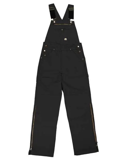 Berne Apparel Short-Length Slab Unlined Duck Bib Overall in Black
