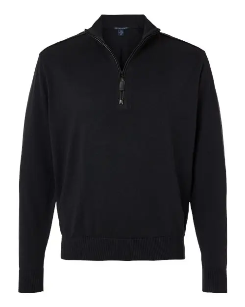 Devon & Jones Men's New Classics Quarter-Zip Sweater in Black