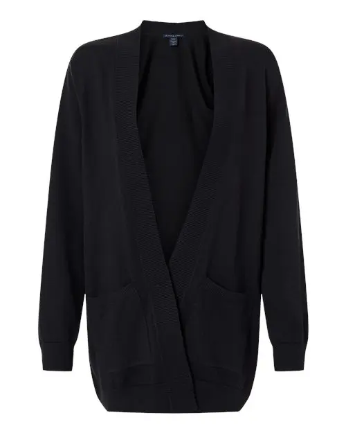 Devon & Jones Women's New Classics Open Cardigan Sweater in Black