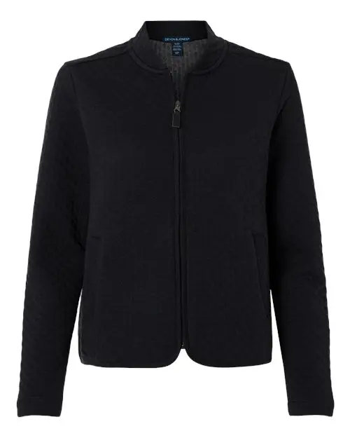 Devon & Jones Women's Berkeley Textured Full-Zip Jacket in Black