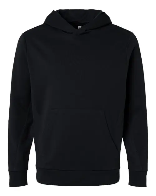 Team 365 Unisex Squad Hooded Tech Fleece Pullover in Black