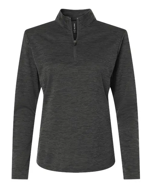 AllPro Women's Pro-Lock Performance Mélange Quarter-Zip Pullover in Black Melange
