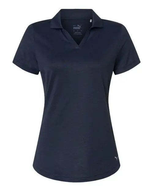 Puma Golf Womens Icon Heather Polo in Deep Navy Heather