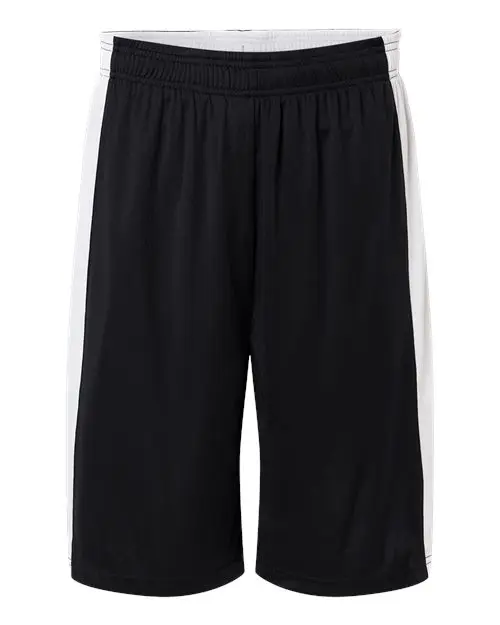 Team 365 Unisex Zone Performance Reversible Shorts in Black/ White