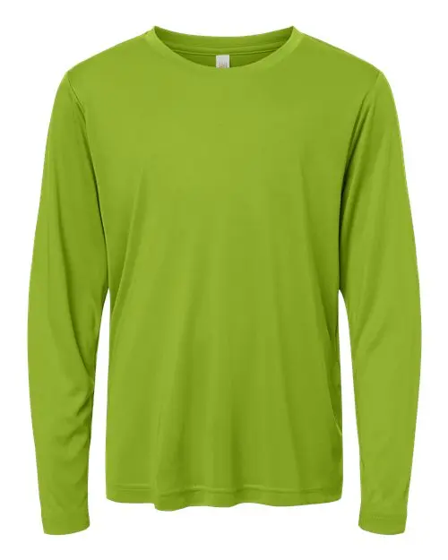 Core365 Youth Capital Performance Long Sleeve T-Shirt in Acid Green