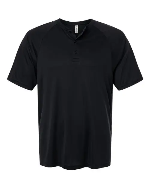 Team 365 Men's Zone Performance Henley in Black