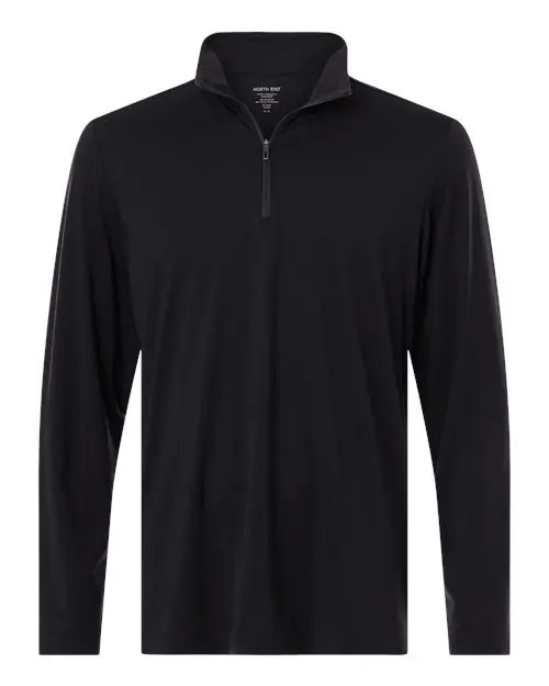 North End Men's JAQ Stretch Performance Quarter-Zip in Black/ Carbon
