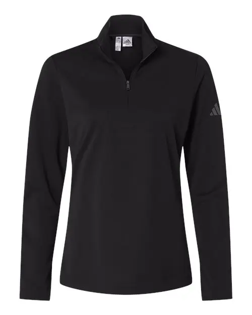 Adidas Women's Lightweight Quarter-Zip Pullover in Black