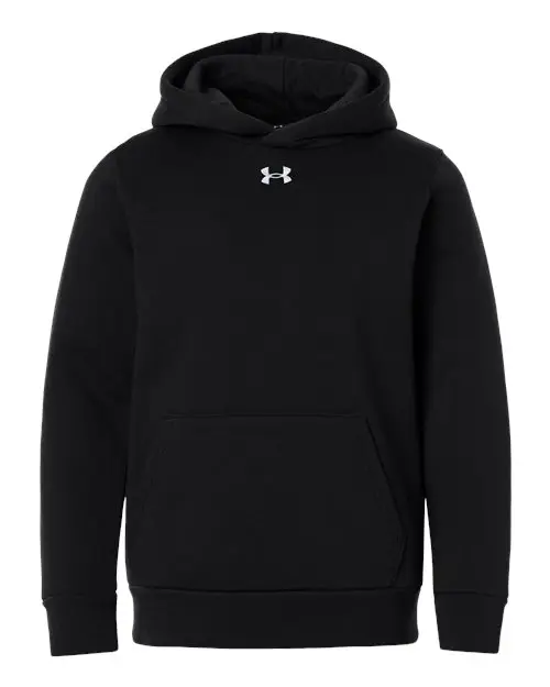 Under Armour Youth Team Icon Fleece Hooded Sweatshirt in Black/ White
