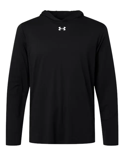 Under Armour Men's Team Vanish Hooded Long Sleeve T-Shirt in Black/ White