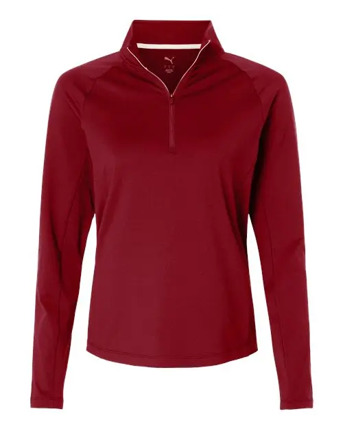 Puma Golf Women's Pure 2.0 Quarter-Zip Pullover in Dark Crimson
