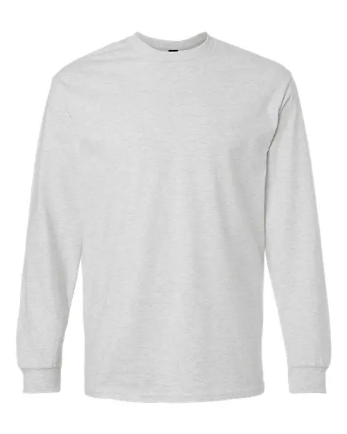 Gildan Unisex Ultra Cotton Long Sleeve T-Shirt in Ash