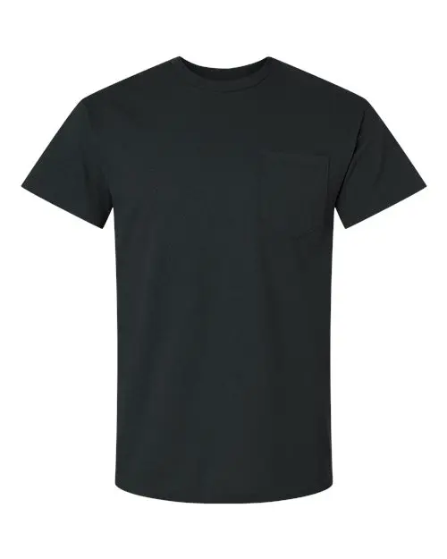 Gildan Unisex Ultra Cotton Pocket T-Shirt in Black