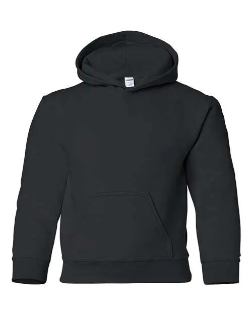 Gildan Youth Heavy Blend Hooded Sweatshirt in Black