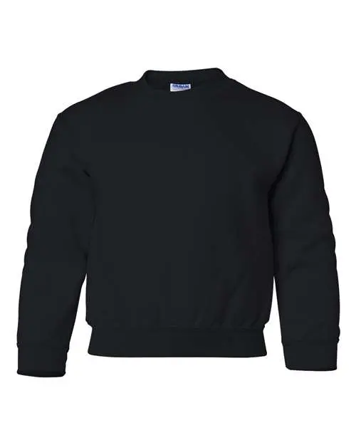 Gildan Youth Heavy Blend Crewneck Sweatshirt in Black