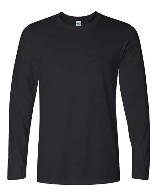 Gildan Unisex Softstyle Long Sleeve T-Shirt in Black