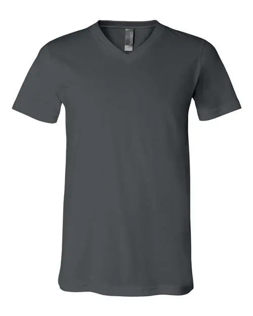 Bella + Canvas Unisex Jersey V-Neck Tee in Asphalt