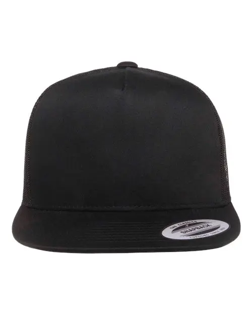 Yupoong (YP Classics) Classic Five-Panel Trucker Cap in Black