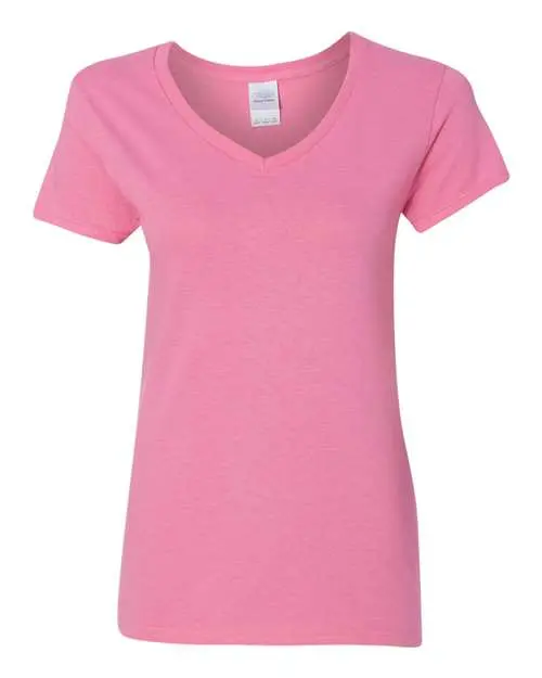 Gildan Women's Heavy Cotton V-Neck T-Shirt in Azalea