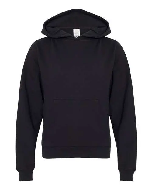 Independent Trading Co. Youth Midweight Hooded Sweatshirt in Black