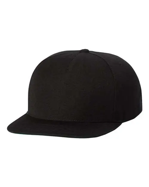 Yupoong (YP Classics) Premium Five-Panel Snapback Cap in Black
