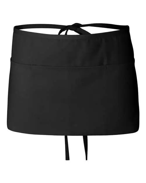 Q-Tees Waist Apron with Pockets in Black