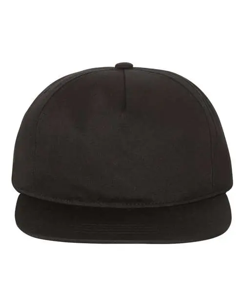 Yupoong (YP Classics) Lightly-Structured Five-Panel Snapback Cap in Black