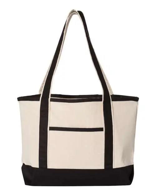 Q-Tees 20L Small Deluxe Tote in Natural/ Black