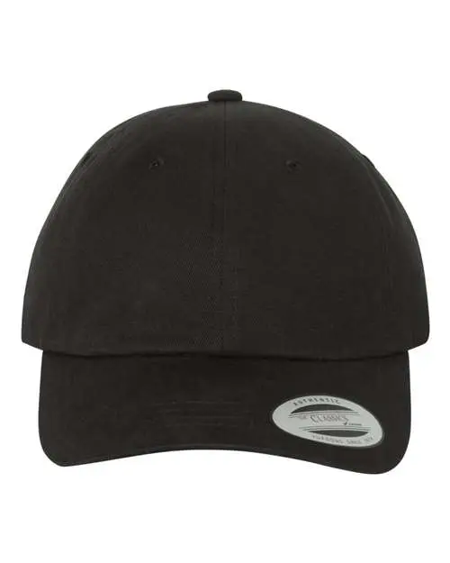 Yupoong (YP Classics) Peached Cotton Twill Dad Hat in Black