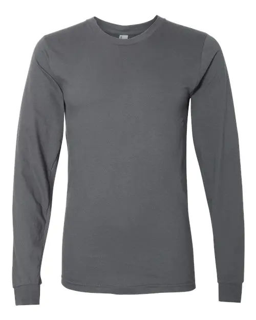 American Apparel Unisex Fine Jersey Long Sleeve Tee in Asphalt