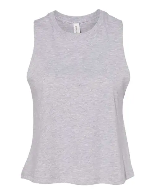 Bella + Canvas Women's Racerback Crop Tank in Athletic Heather