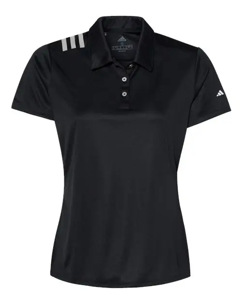 Adidas Women's 3-Stripes Shoulder Polo in Collegiate Navy/ White