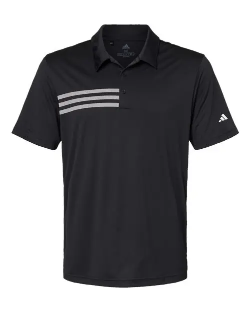 Adidas Men's 3-Stripes Chest Polo in Black/ White