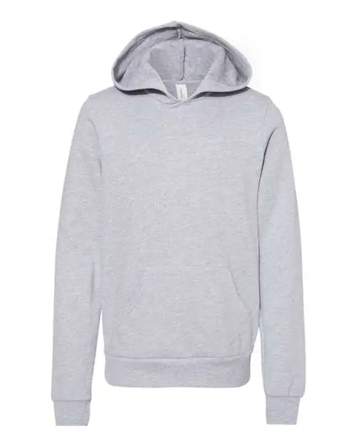 Bella + Canvas Youth Sponge Fleece Hoodie Sweatshirt in Athletic Heather